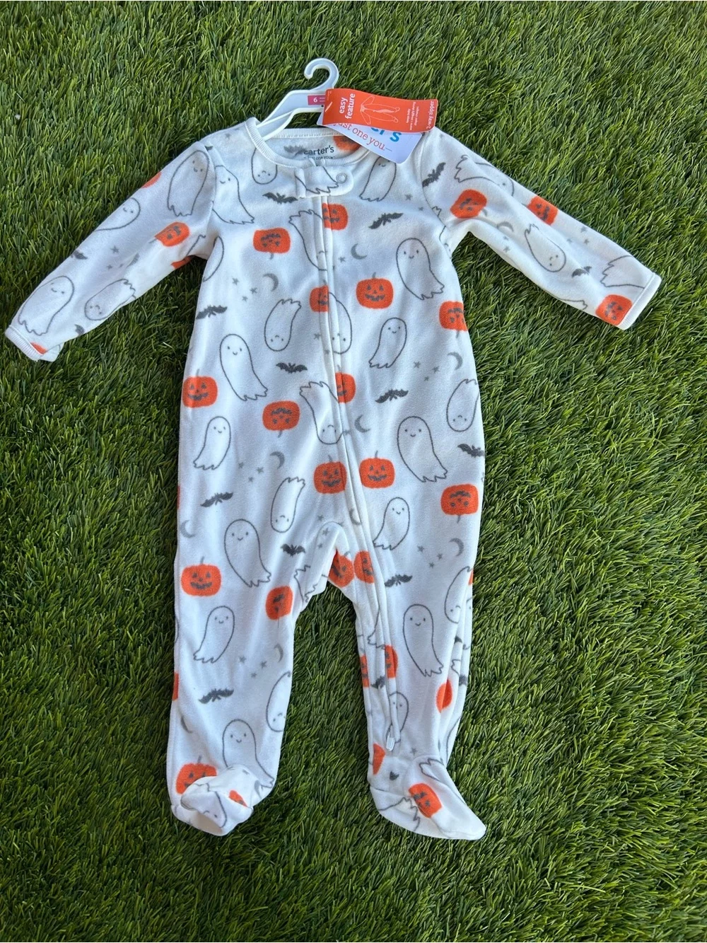 Cartier White Halloween Ghost & Orange Pumpkin Printed Sleep Sack